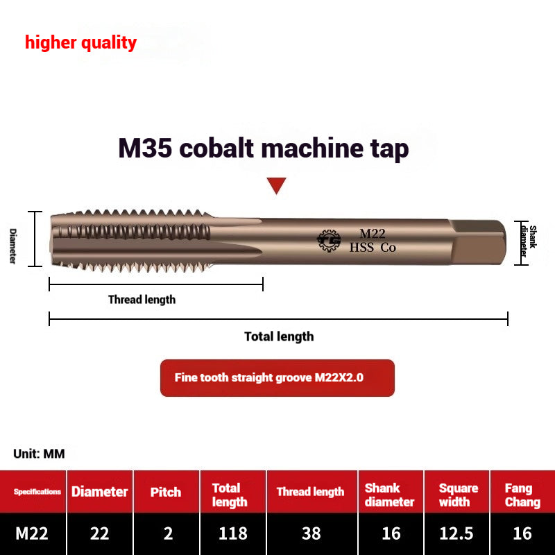 1084-M35 cobalt taps machine use high speed steel stainless steel special taps straight groove spiral apex backtapping taps Shandong Denso Pricision Tools Co.,Ltd.